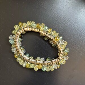 Liz Claiborne Vintage Green and Gold Stretch Bracelet EUC